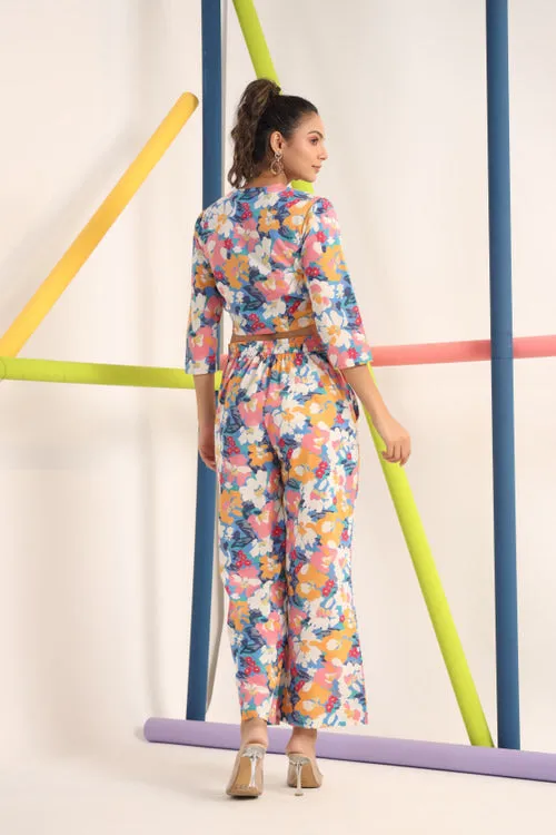 Abstract Bright Floral on Cotton Co ord Set