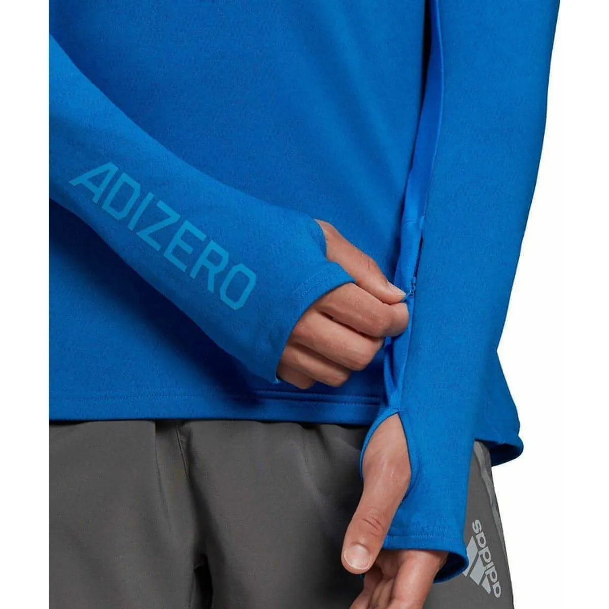 adidas Adizero Half Zip Long Sleeve Mens Running Top - Blue