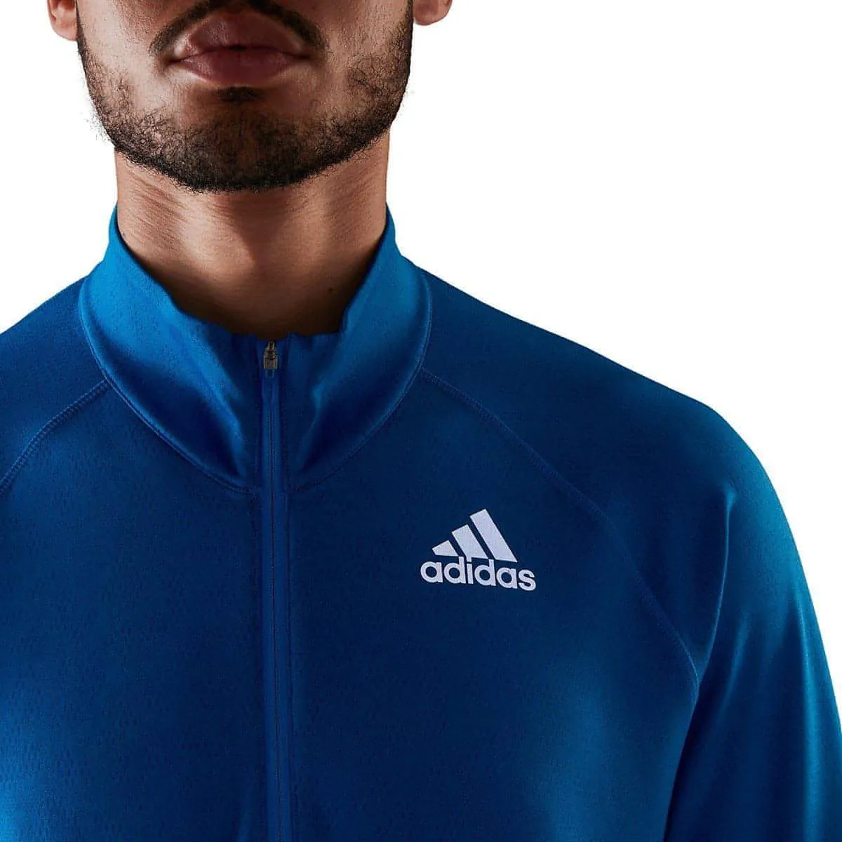 adidas Adizero Half Zip Long Sleeve Mens Running Top - Blue