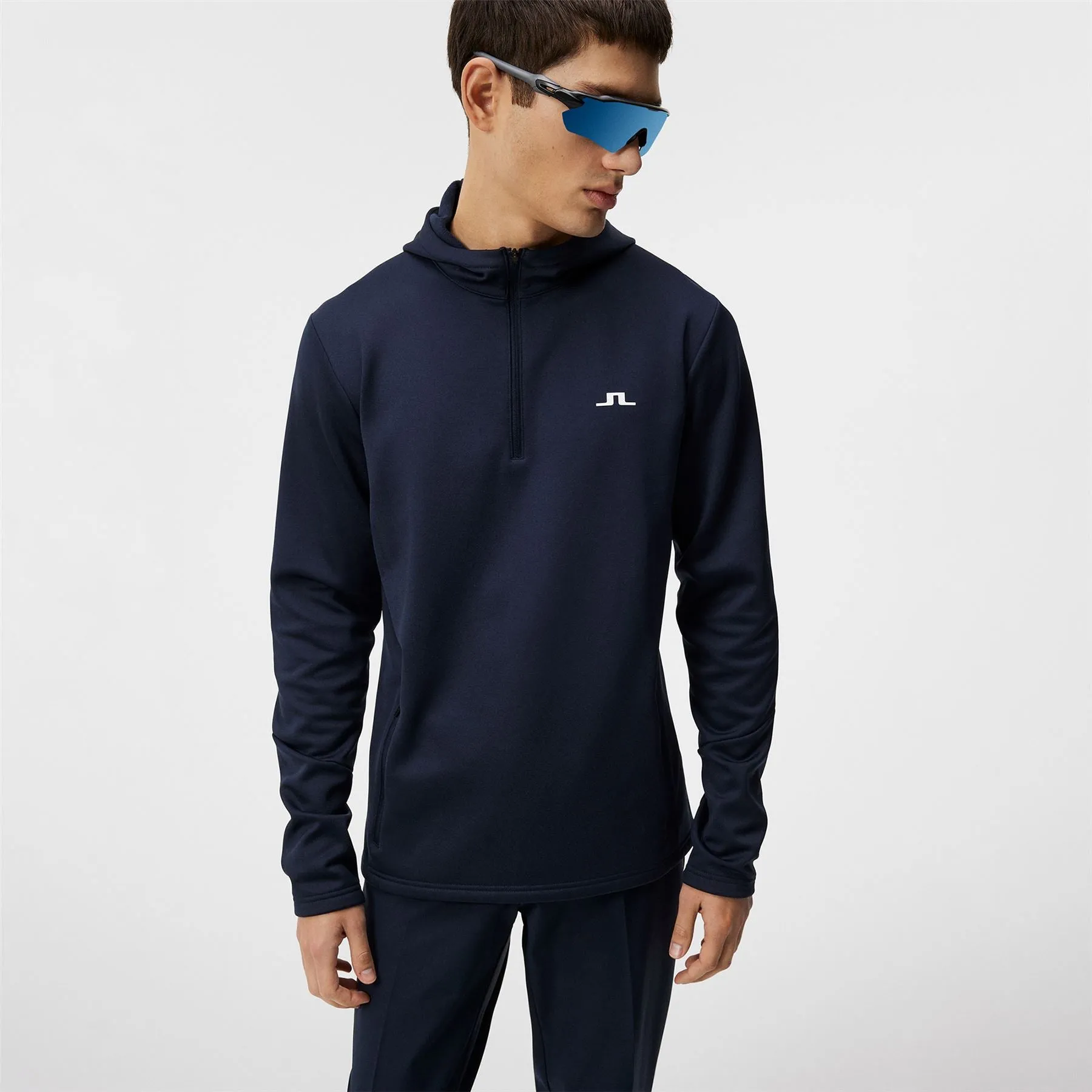 Aerial Regular Fit Quarter Zip Stretch Fleece Hoodie JL Navy - SS24