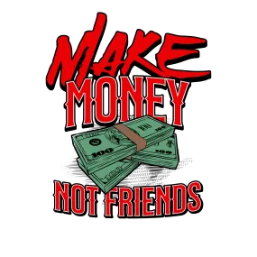 Air Jordan 4 Red Cement White T-Shirt - Make Money, Not Friends Design