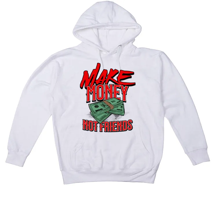 Air Jordan 4 Red Cement White T-Shirt - Make Money, Not Friends Design