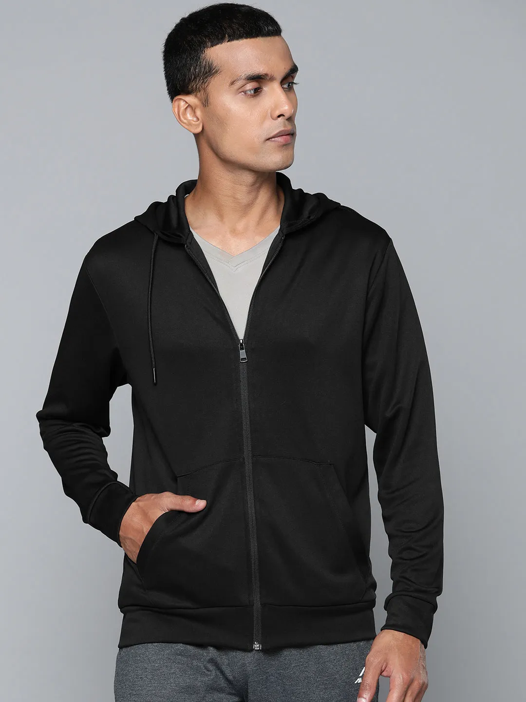 Alcis Men Black Hooded Sweatshirt