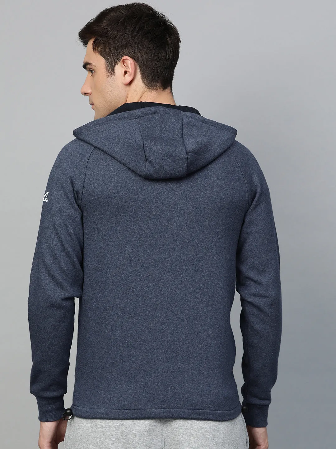 Alcis Mens Blue Colorblocked Hooded Sweatshirt - Stylish, Comfortable All-Season Layer