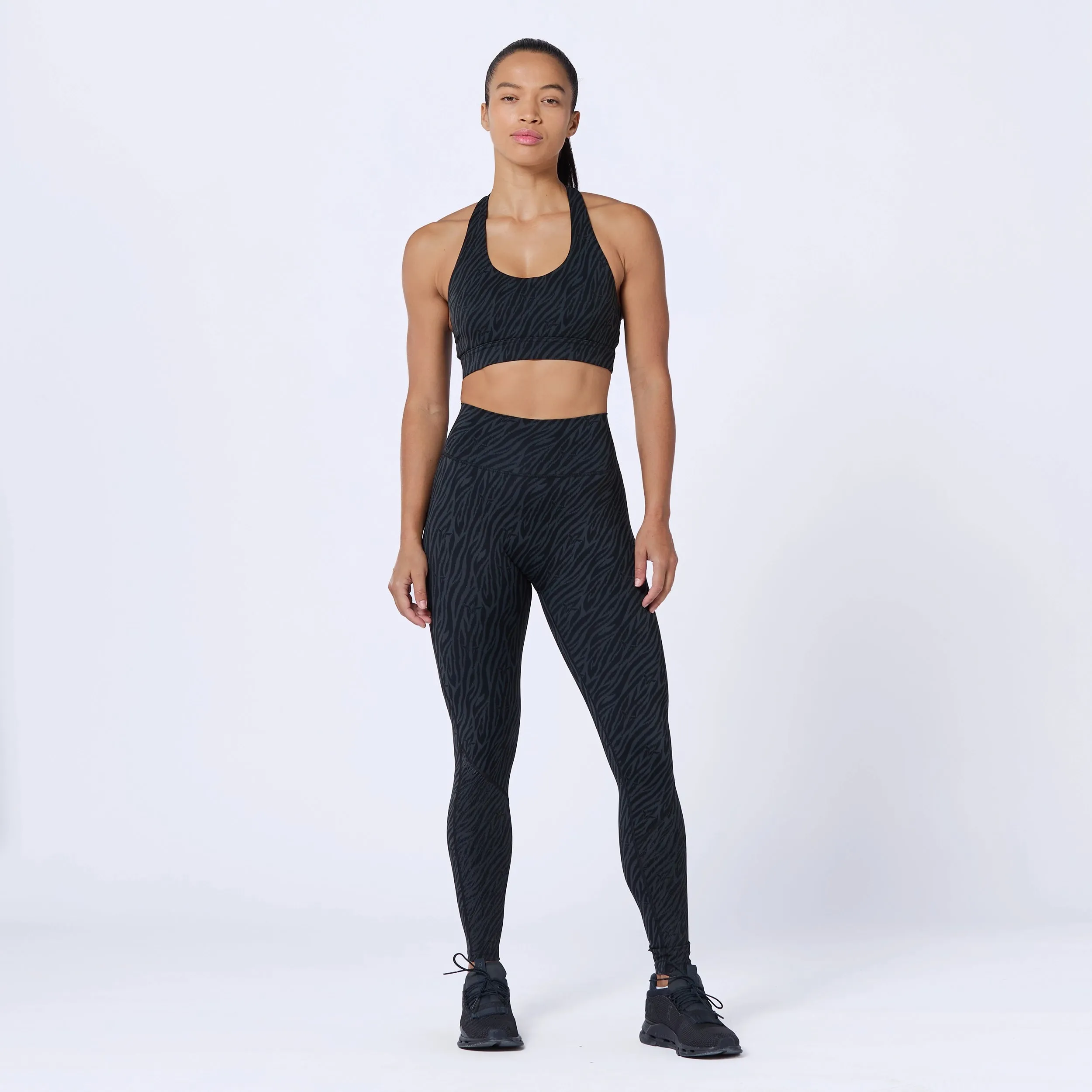 Anti-Slip Leggings 27" - Black Print