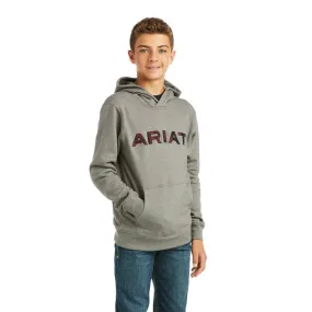 Ariat Hoodie Boys Sweatshirt Charcoal Raised Red