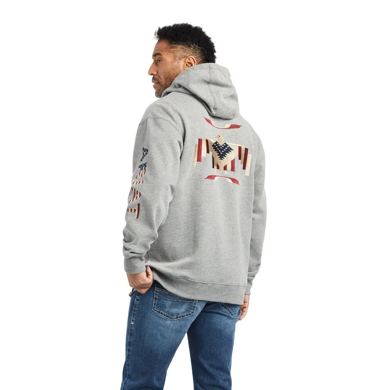 'Ariat' Men's Graphic Chimayo Hoodie - Heather Grey