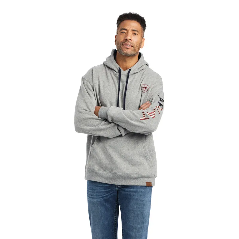 'Ariat' Men's Graphic Chimayo Hoodie - Heather Grey