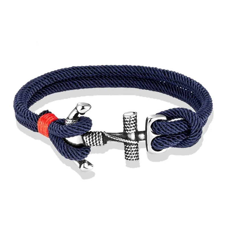 Ashore Shop Waterproof Anchor Bracelets Men Double Strand Nautical Survival Rope Bracelet For Women Stainless Steel