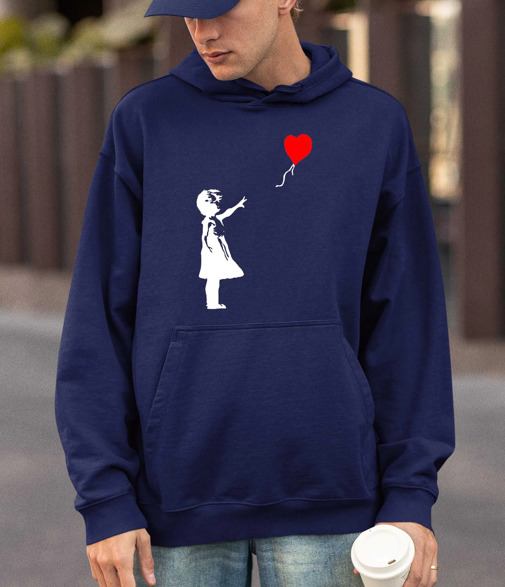 Banksy Hoodie - Girl with a Heart Baloon