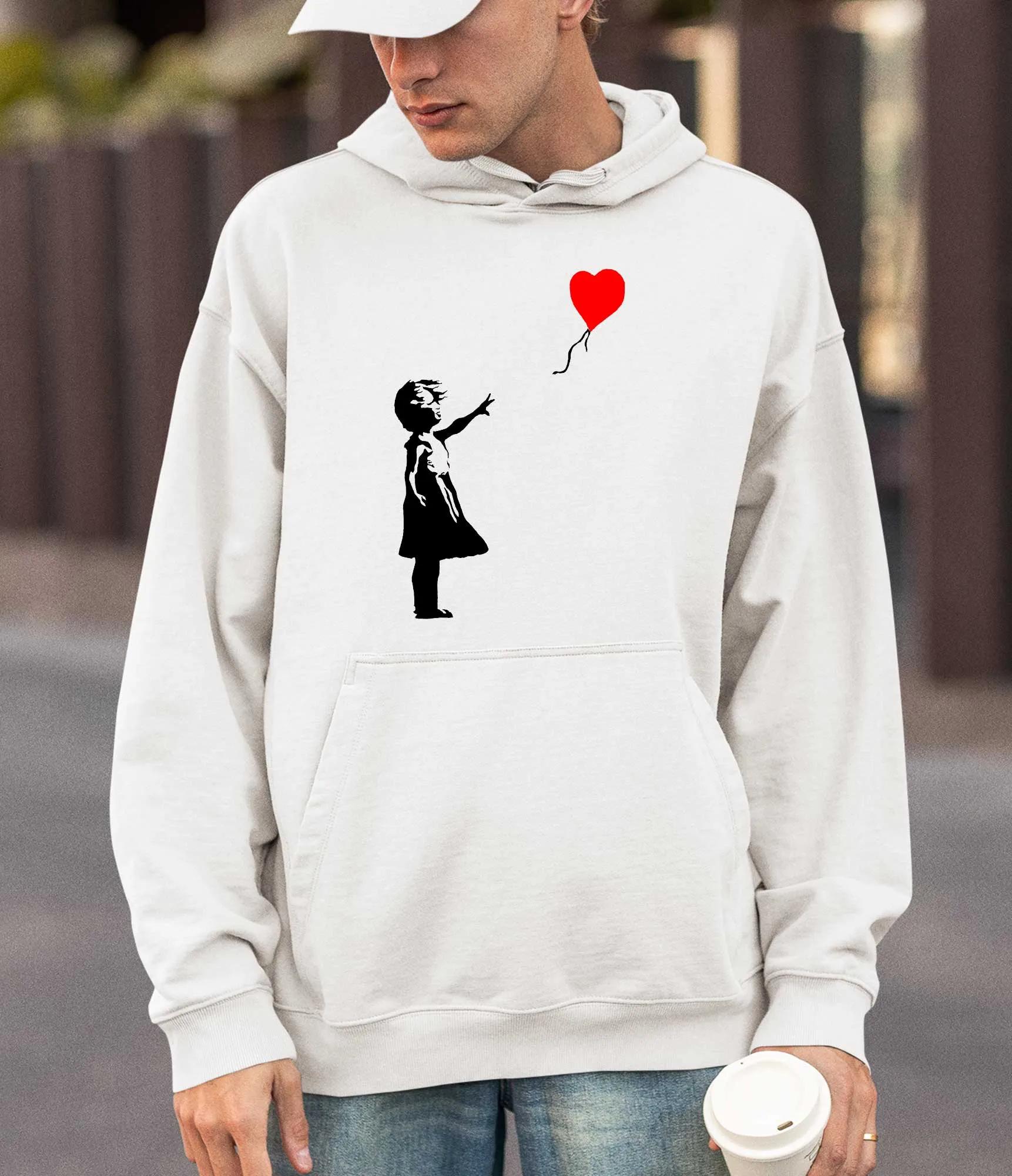 Banksy Hoodie - Girl with a Heart Baloon