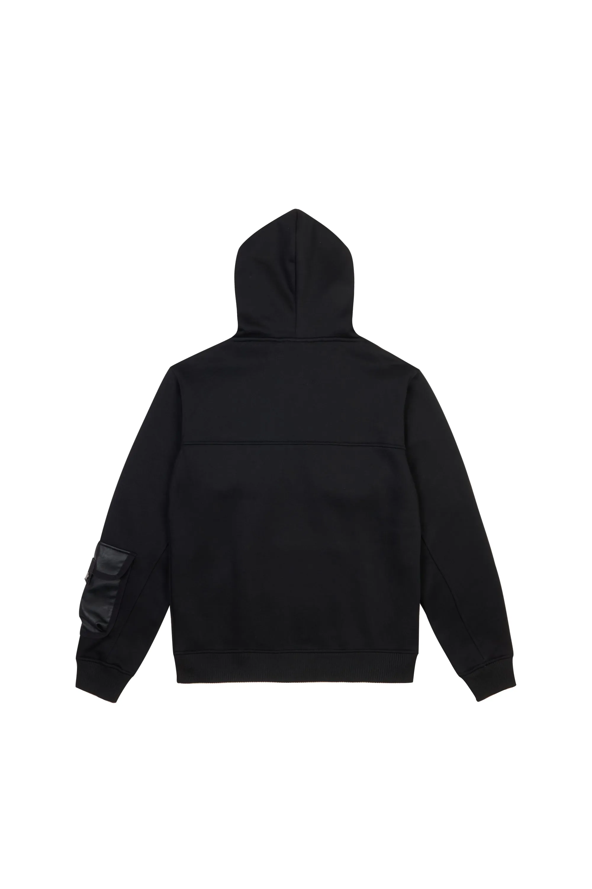 Big and Tall Mixed Media Utility Fleece Hoodie - Black