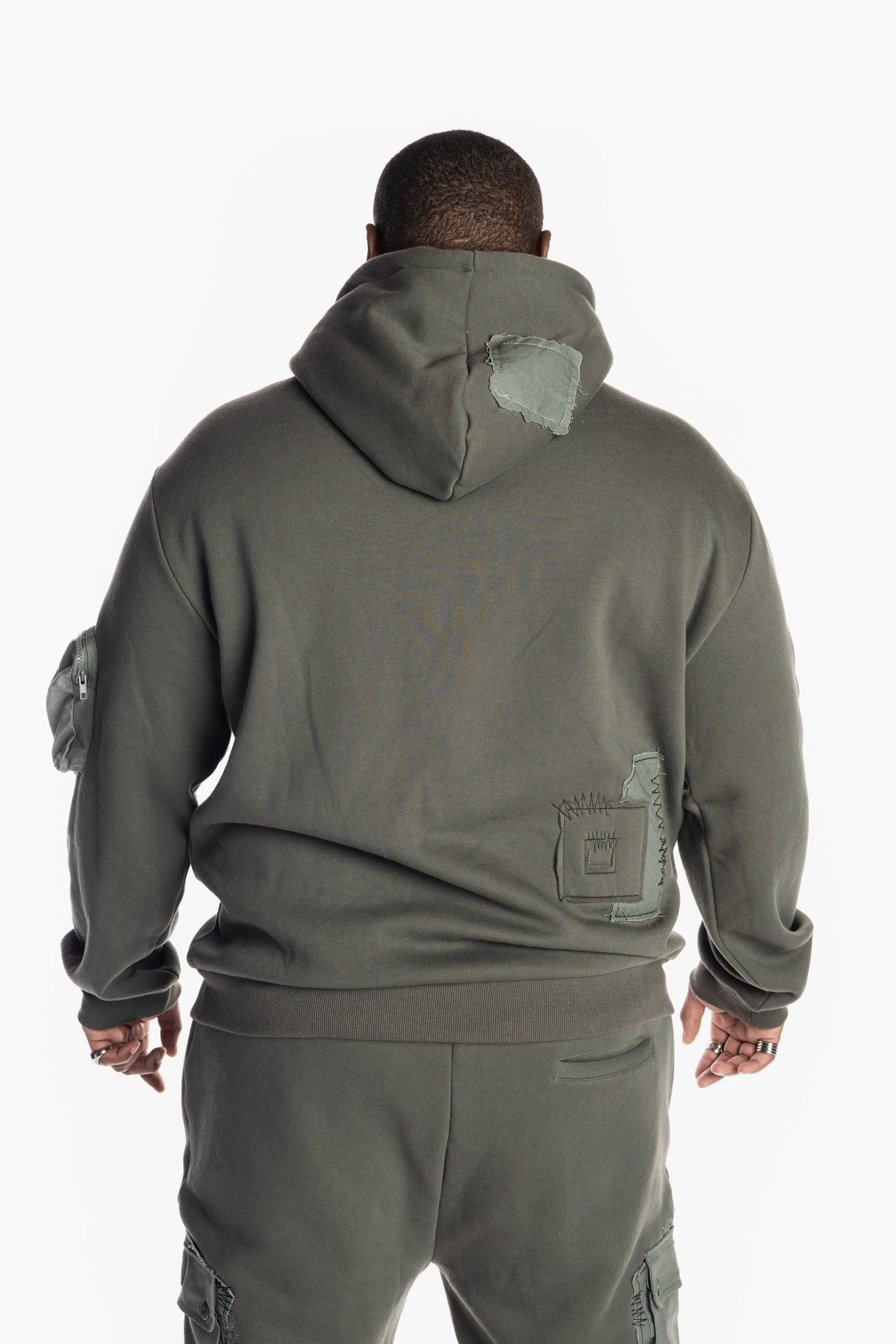 Big and Tall Utility Fashion Fleece Hoodie - Dark Olive