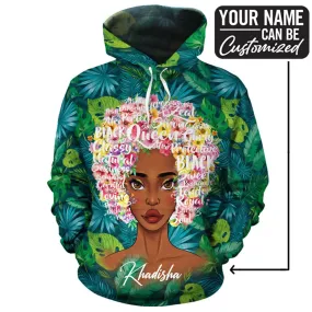 Black Girl Floral All-over Hoodie