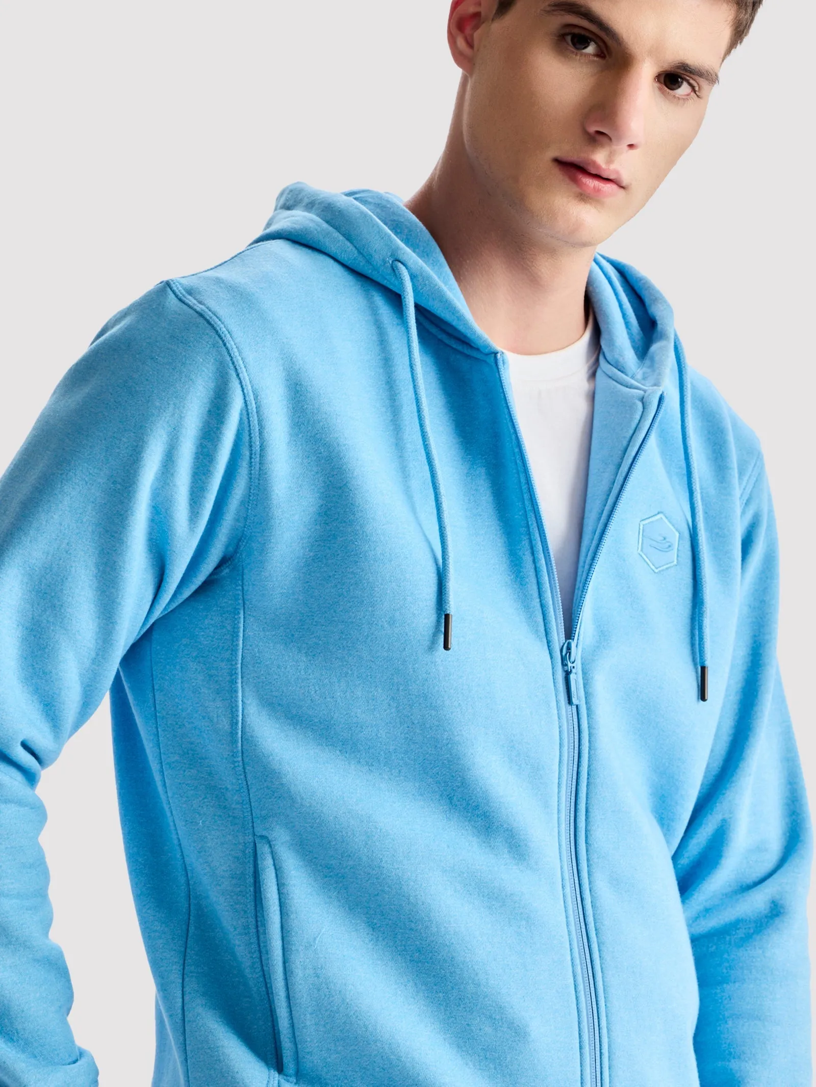 Blue Fleece Hooded Sweatshirt