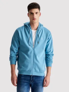 Blue Fleece Hooded Sweatshirt