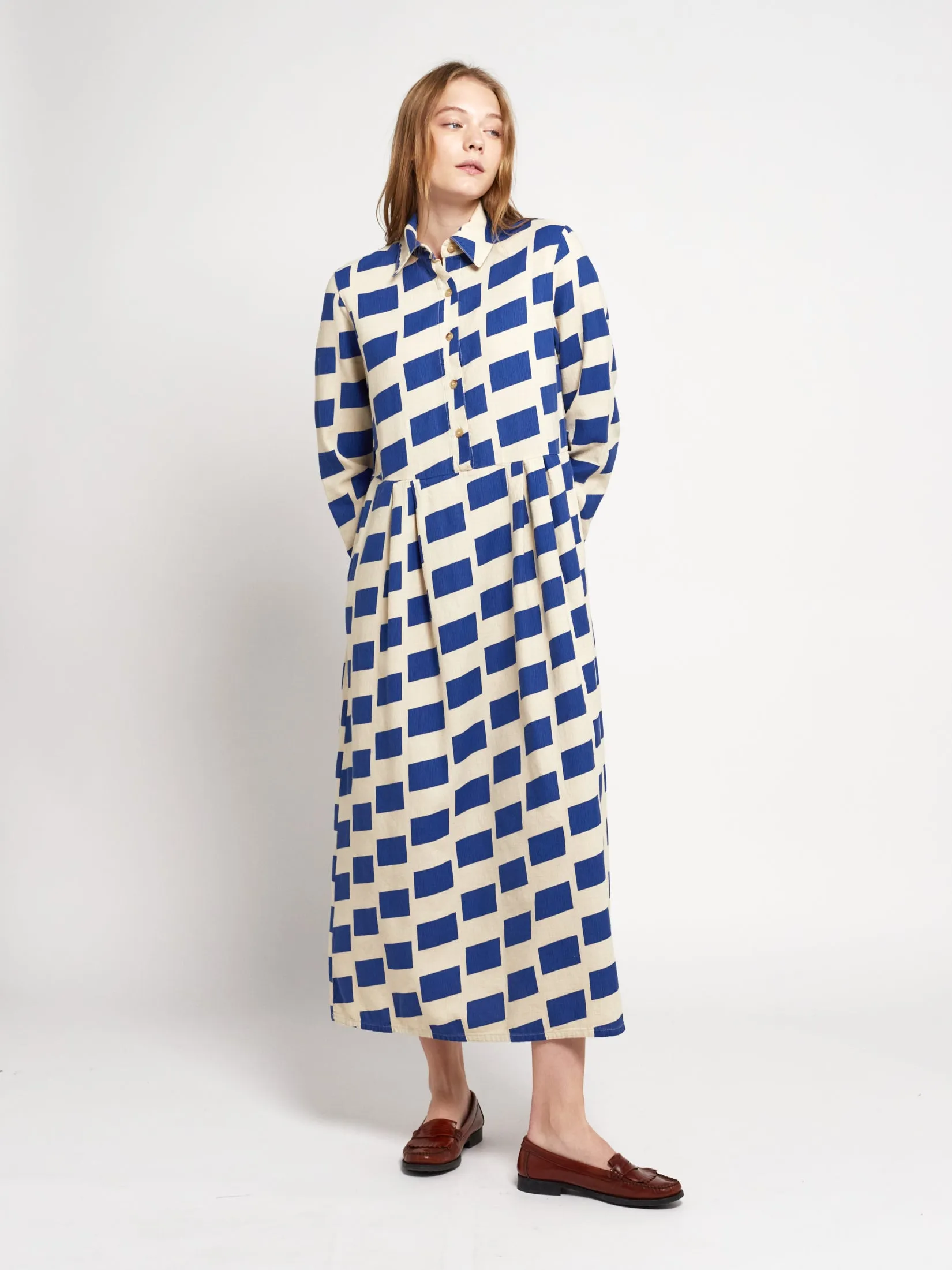 Bobo Choses WOMAN | Check flared long shirt dress