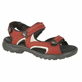 Bordeaux Red Nubuck 3 Touch Fastening Sport Sandal