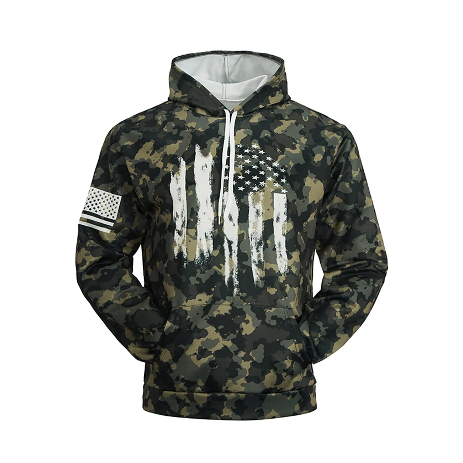 CAMO USA FLAG PRINTED HOODIE