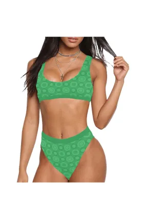 Circle of Green Sport Top & High-Waisted Bikini Swimsuit