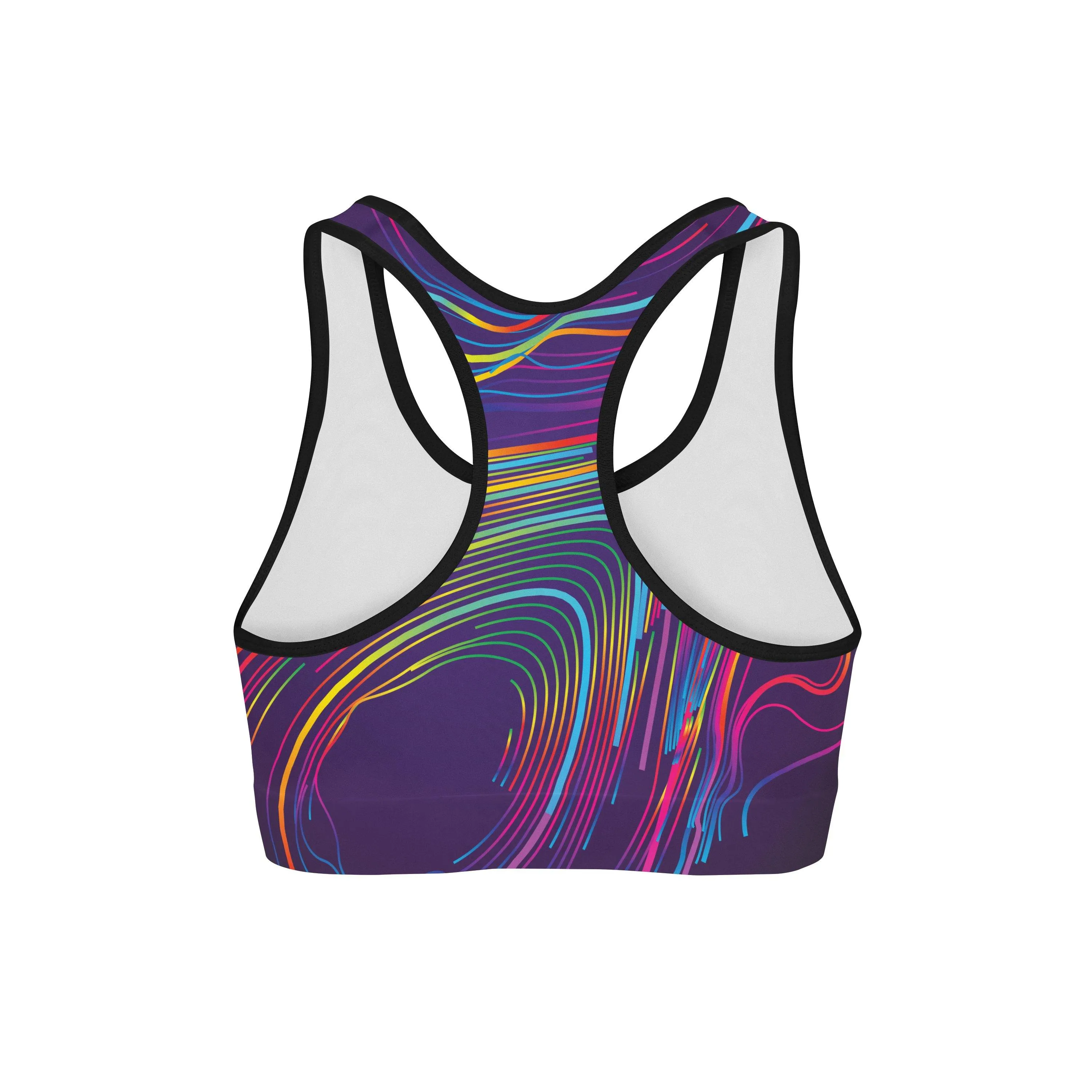 Colorful Waves Sports Bra