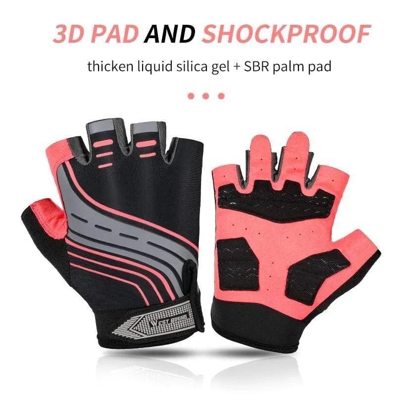 Cycling Gloves Half Finger Anti Slip Shockproof Bike Gloves Gel Pad Summer Women Men Sports MTB Road Bicycle Gloves