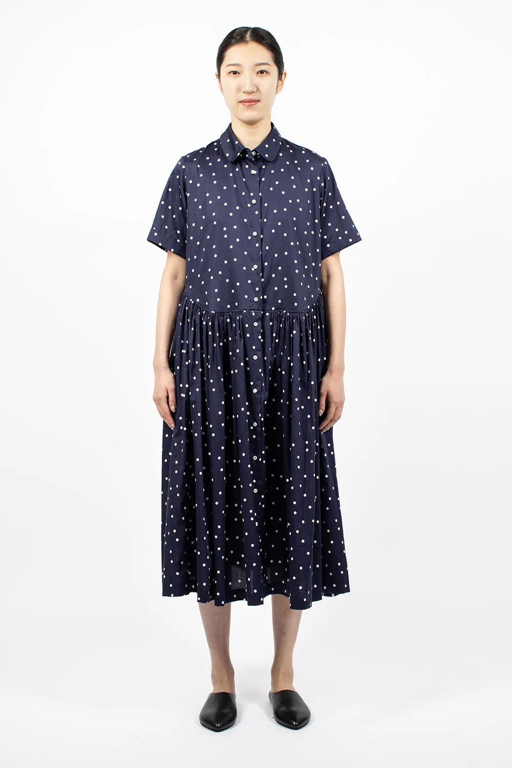 Daphne Dress Dark Navy/Ivory Dots