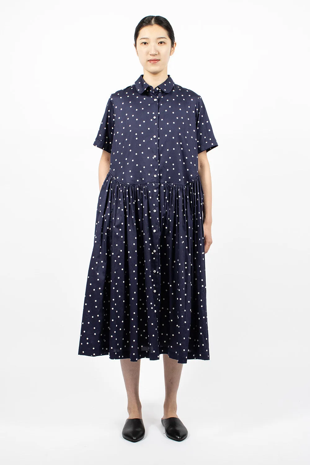 Daphne Dress Dark Navy/Ivory Dots