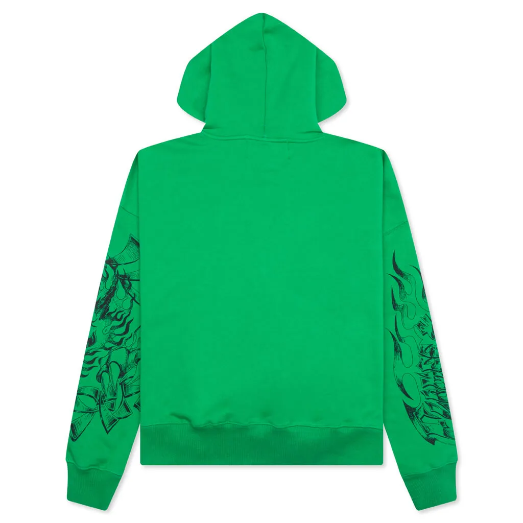 Flames N Stuff - Gradient Spray Fade Hoodie in Green for Men and Women