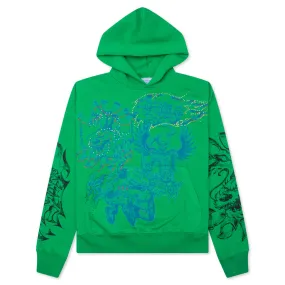 Flames N Stuff - Gradient Spray Fade Hoodie in Green for Men and Women