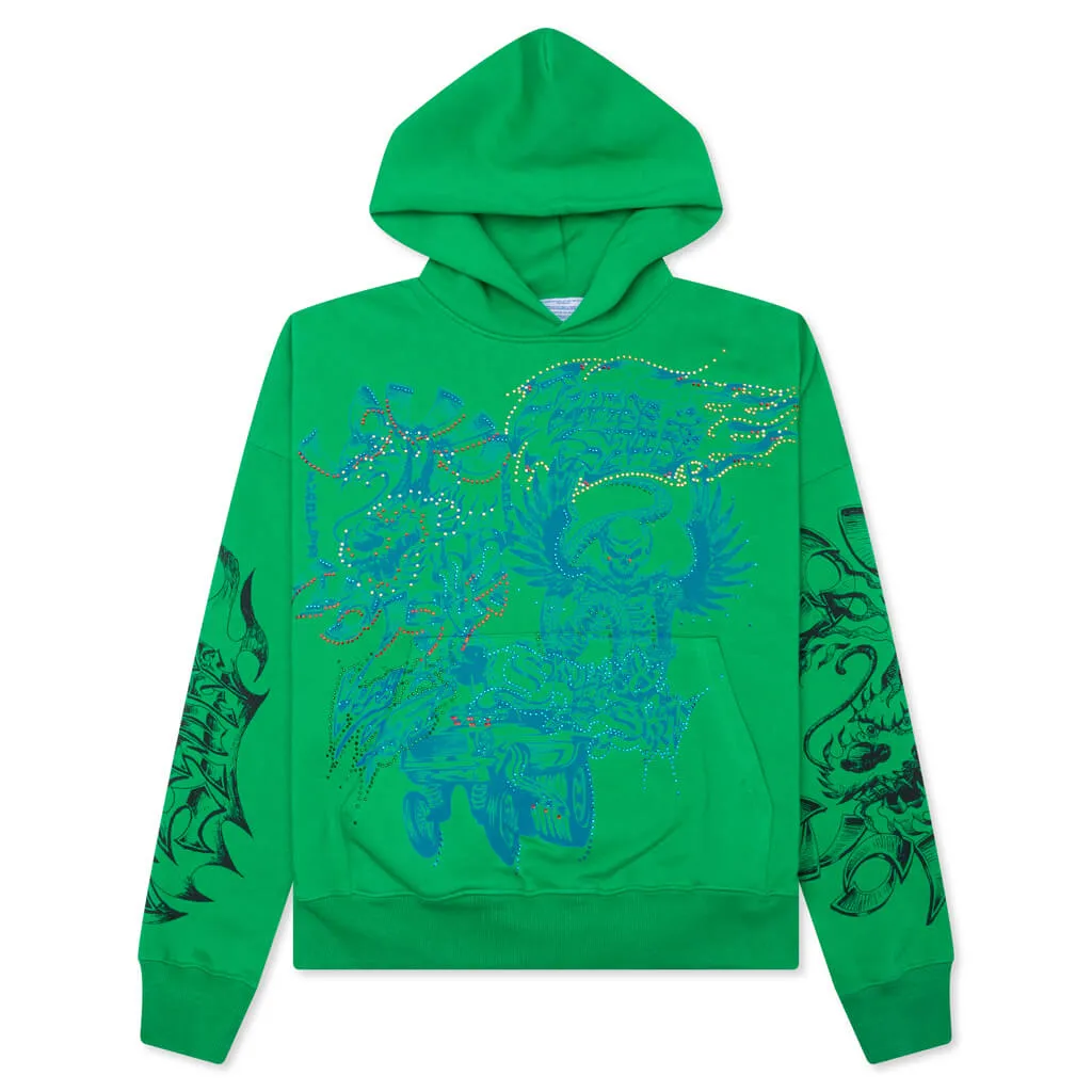 Flames N Stuff - Gradient Spray Fade Hoodie in Green for Men and Women