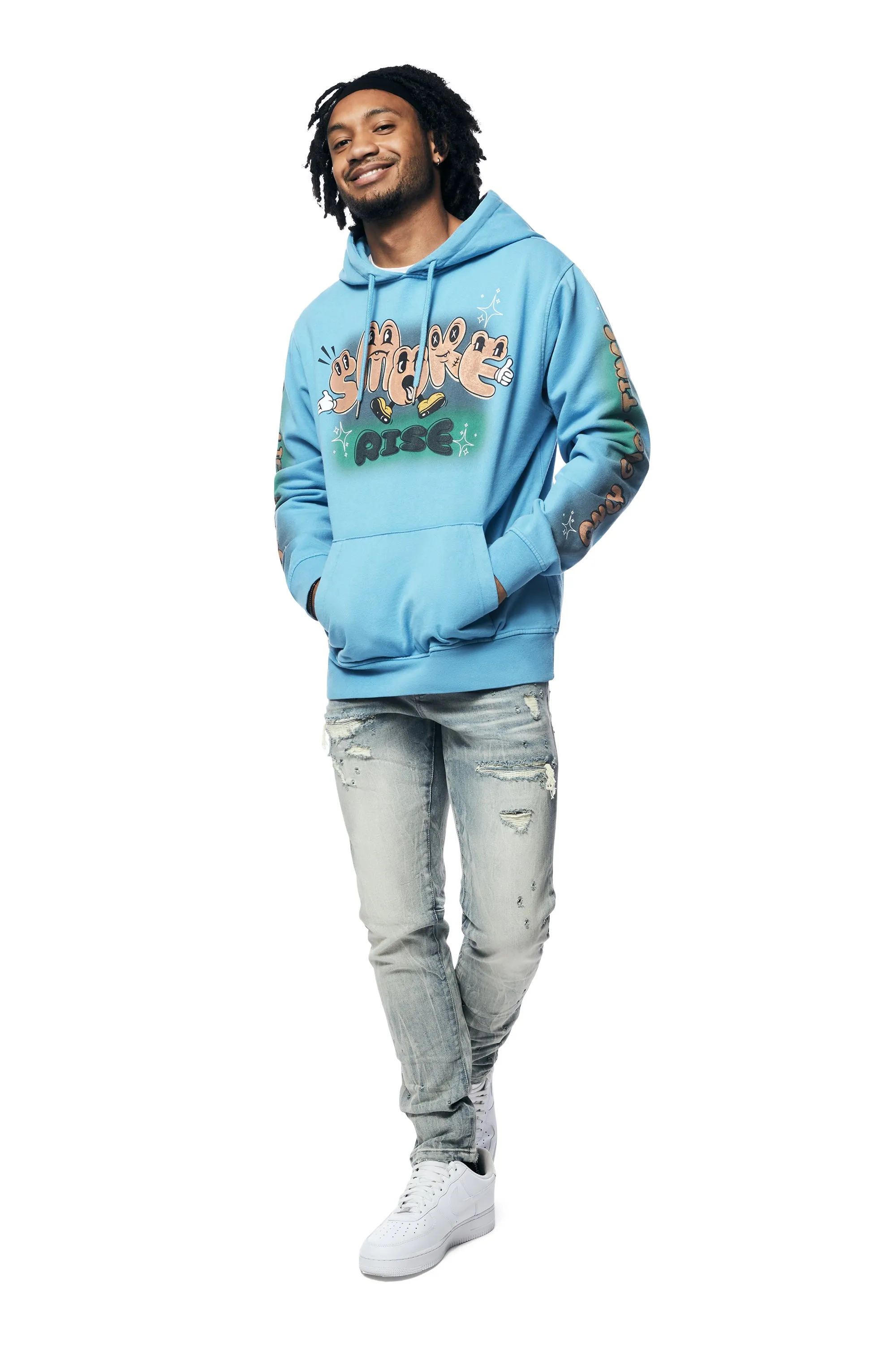 Fun French Terry Pullover Hoodie - Royal