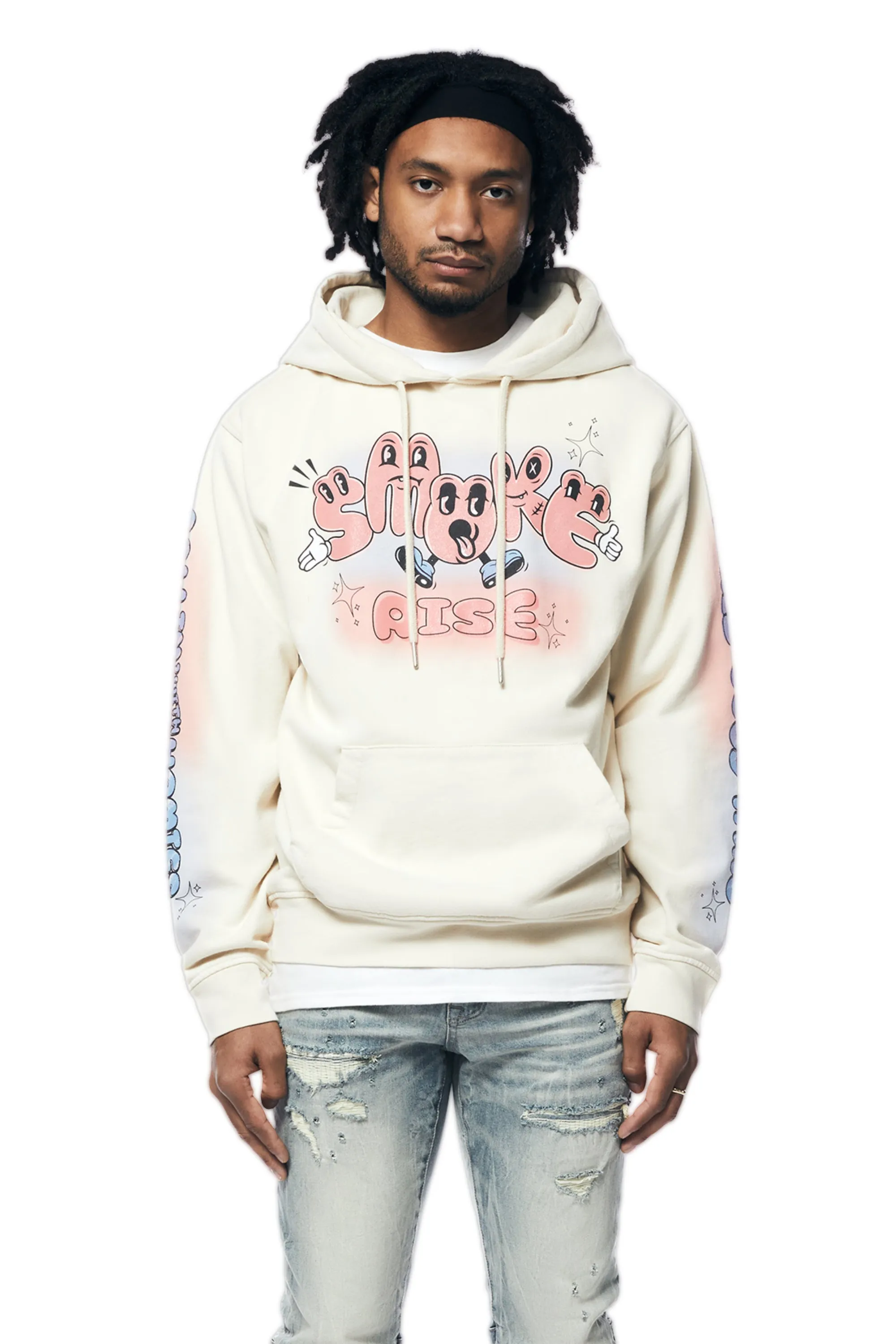 Fun French Terry Pullover Hoody - Cream