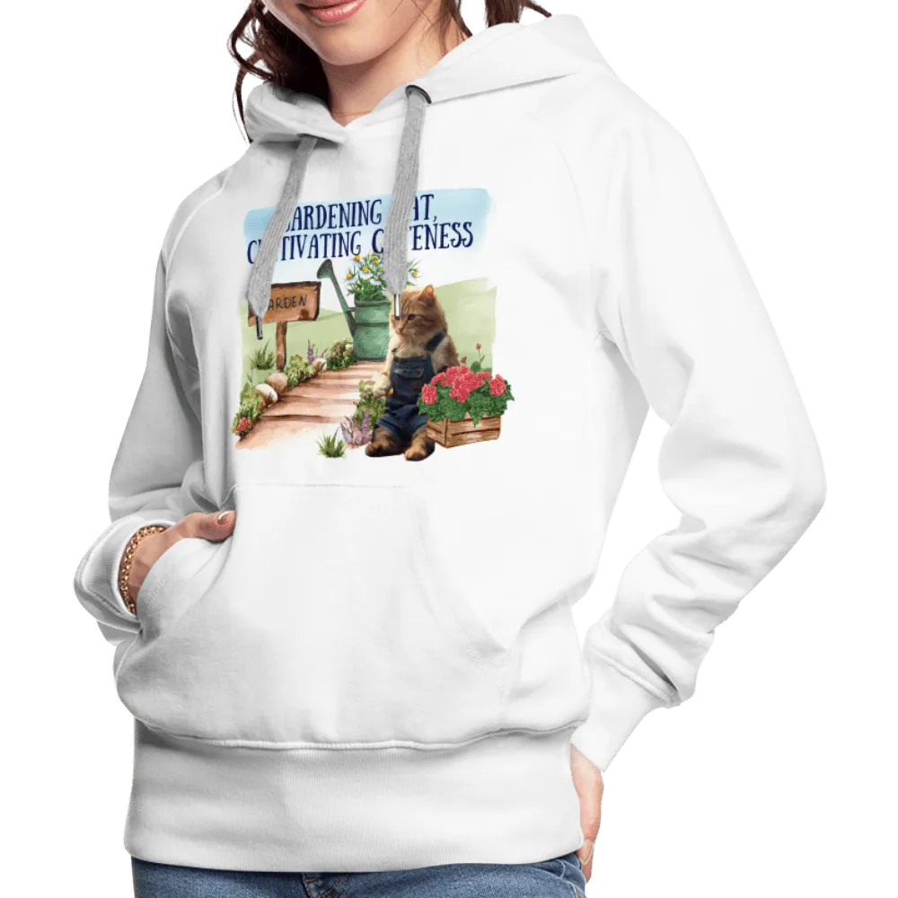 Gardening Cat, Cultivating Cuteness - Women’s Premium Hoodie