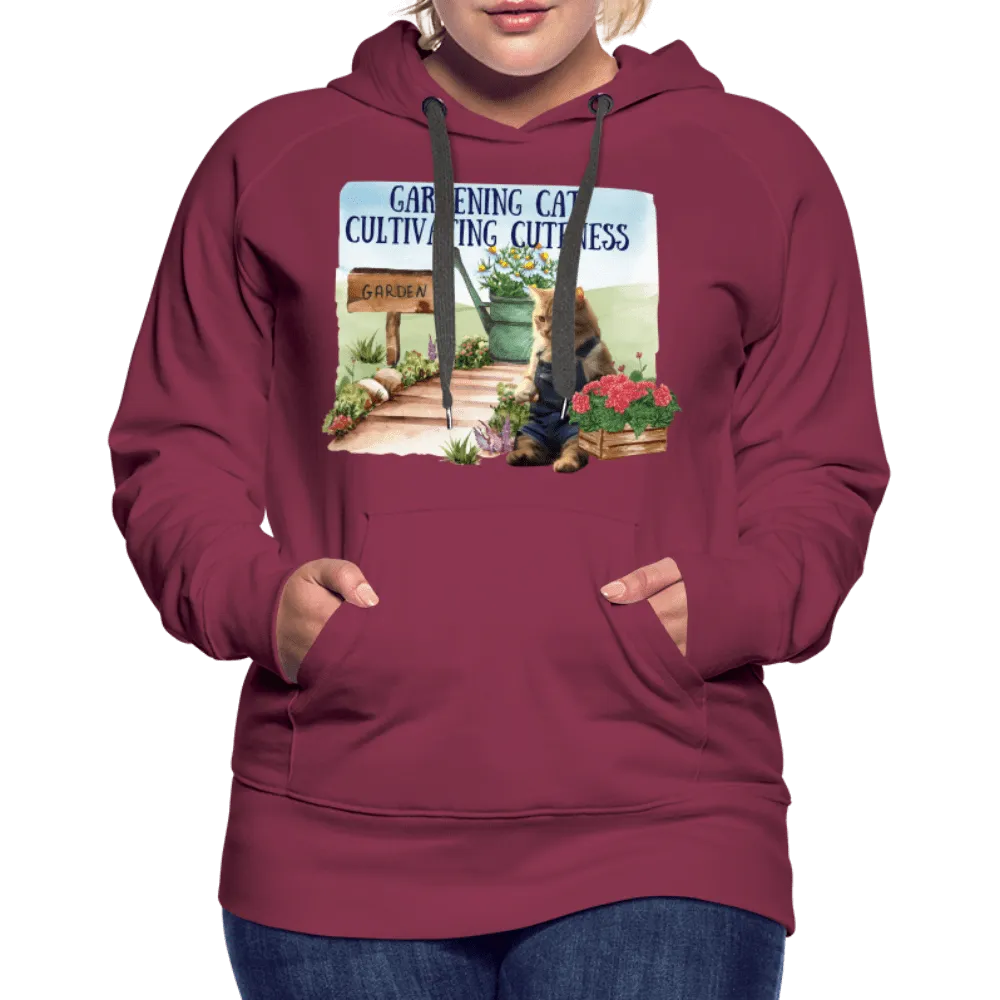 Gardening Cat, Cultivating Cuteness - Women’s Premium Hoodie