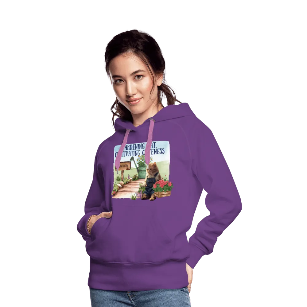 Gardening Cat, Cultivating Cuteness - Women’s Premium Hoodie