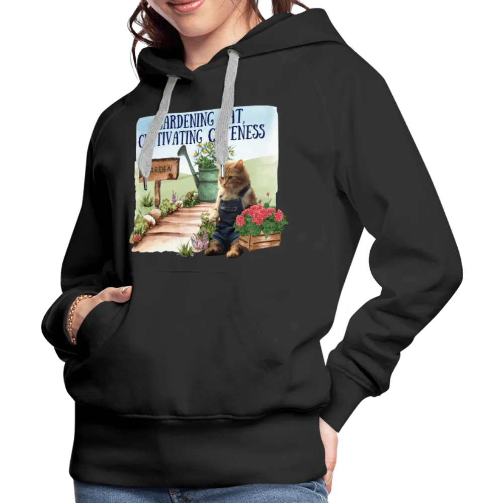 Gardening Cat, Cultivating Cuteness - Women’s Premium Hoodie