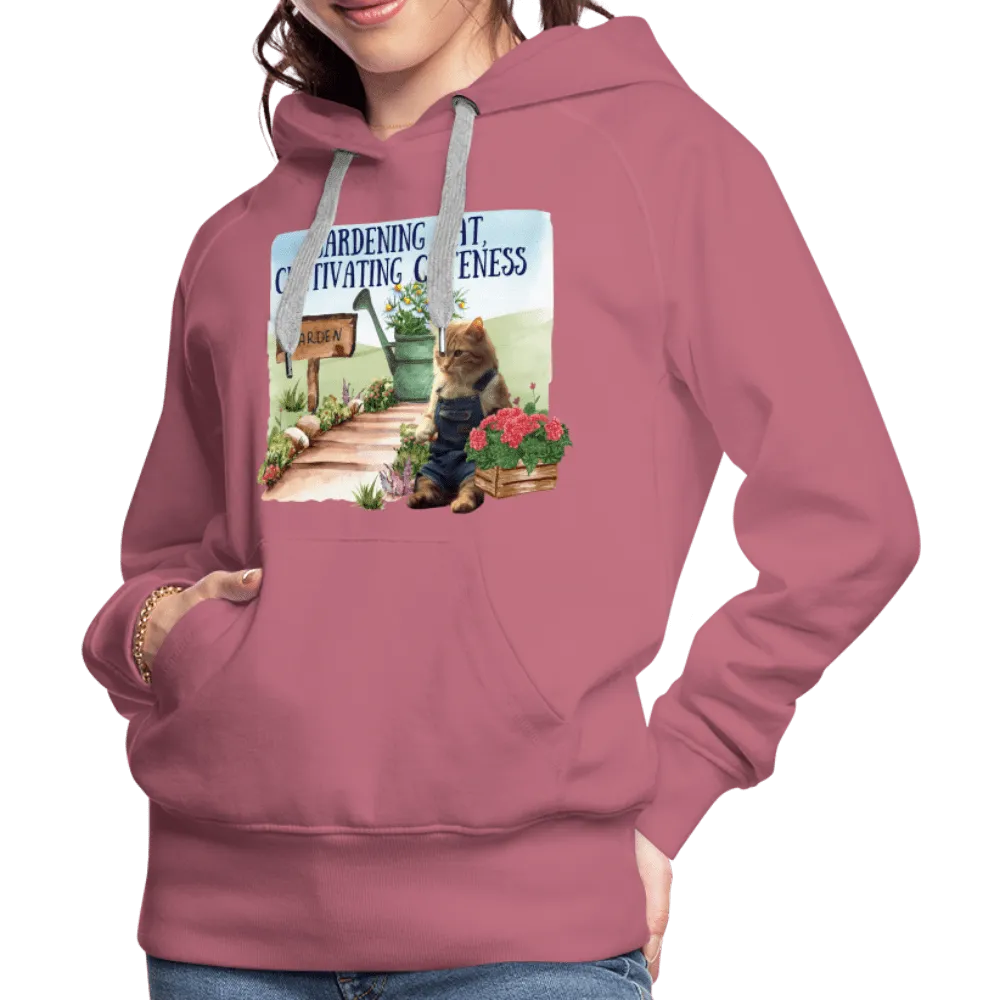 Gardening Cat, Cultivating Cuteness - Women’s Premium Hoodie