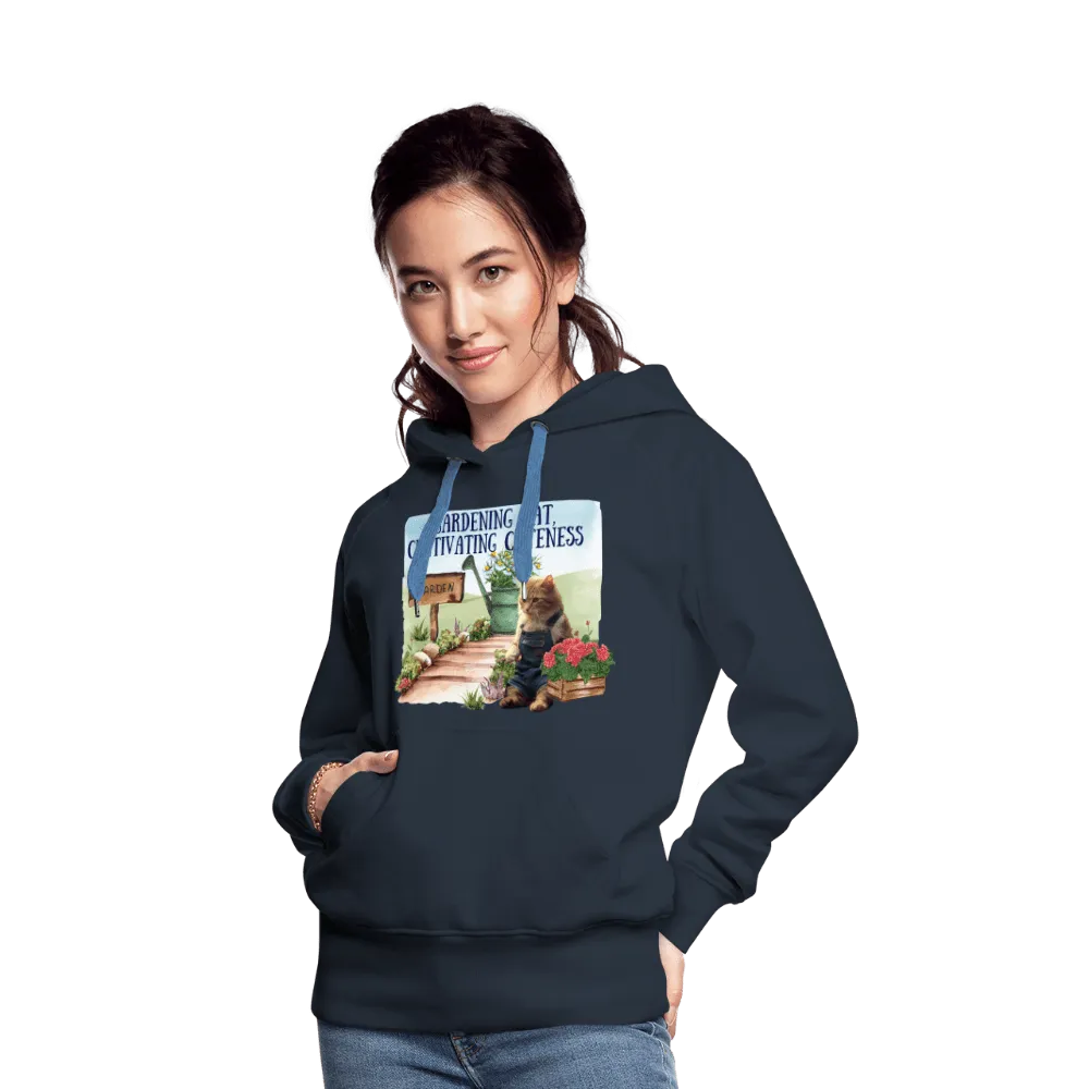 Gardening Cat, Cultivating Cuteness - Women’s Premium Hoodie