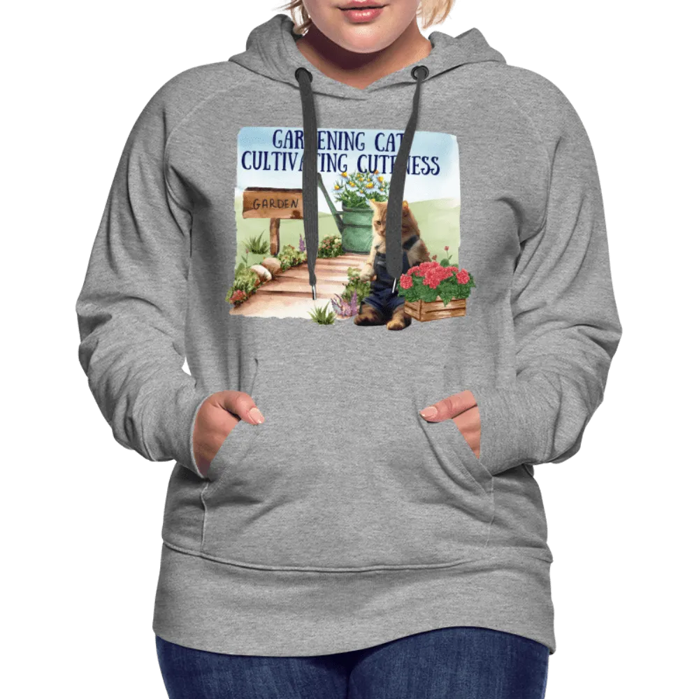 Gardening Cat, Cultivating Cuteness - Women’s Premium Hoodie