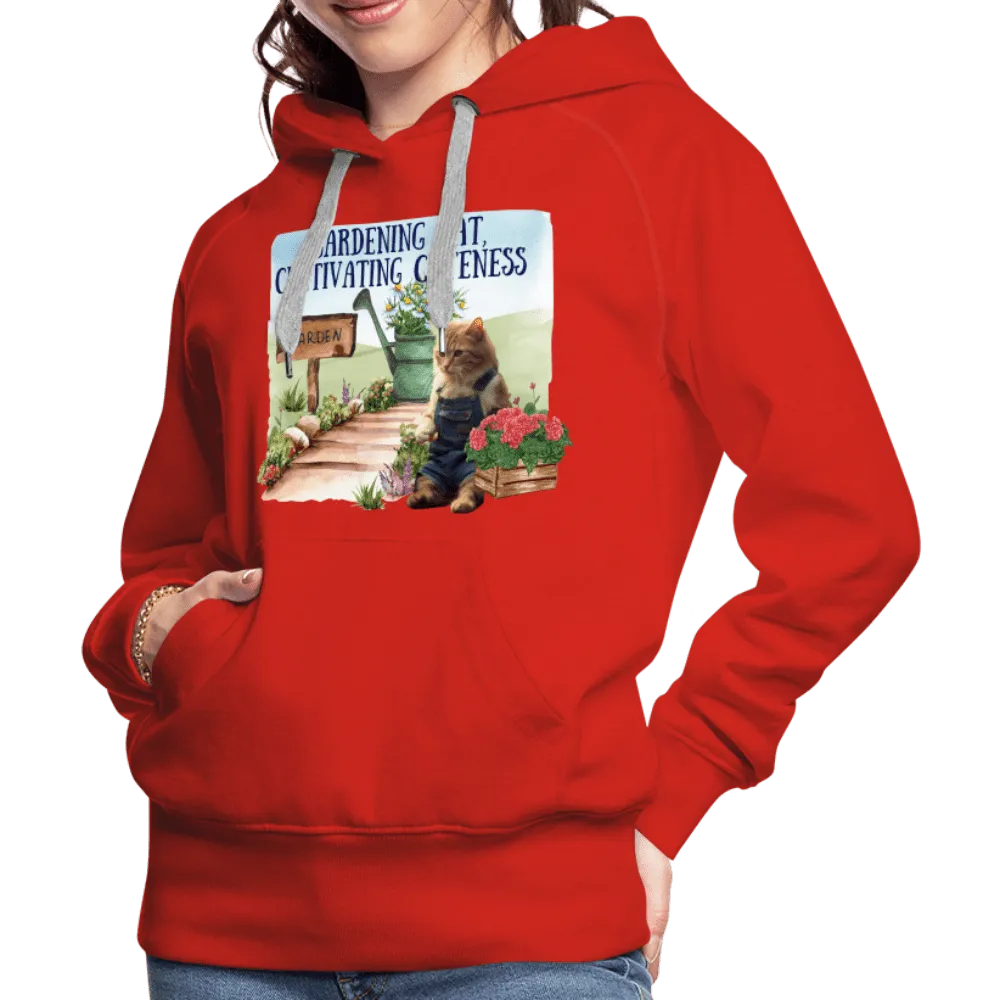 Gardening Cat, Cultivating Cuteness - Women’s Premium Hoodie