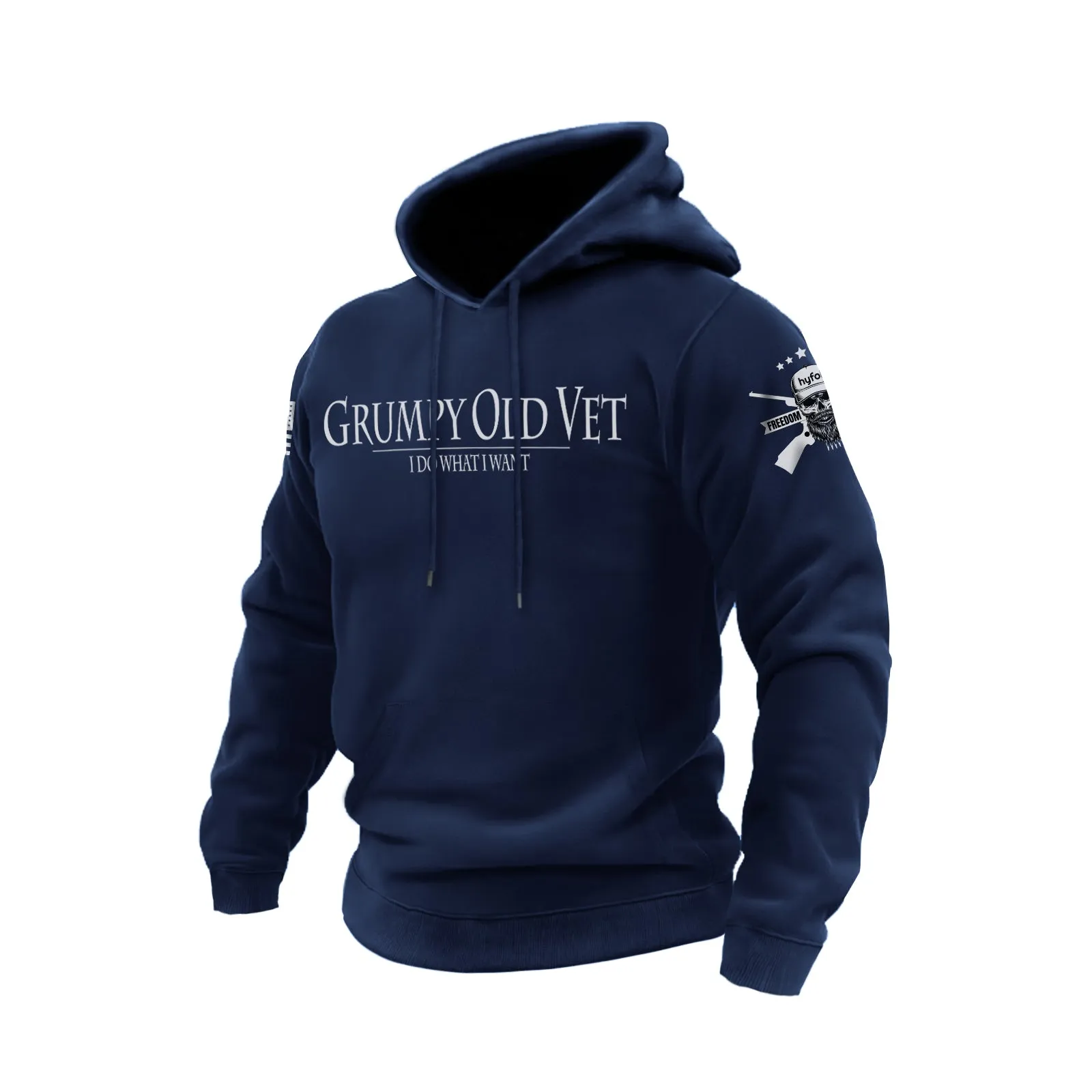 GRUMPY OLD VET COTTON GRAPHIC HOODIE