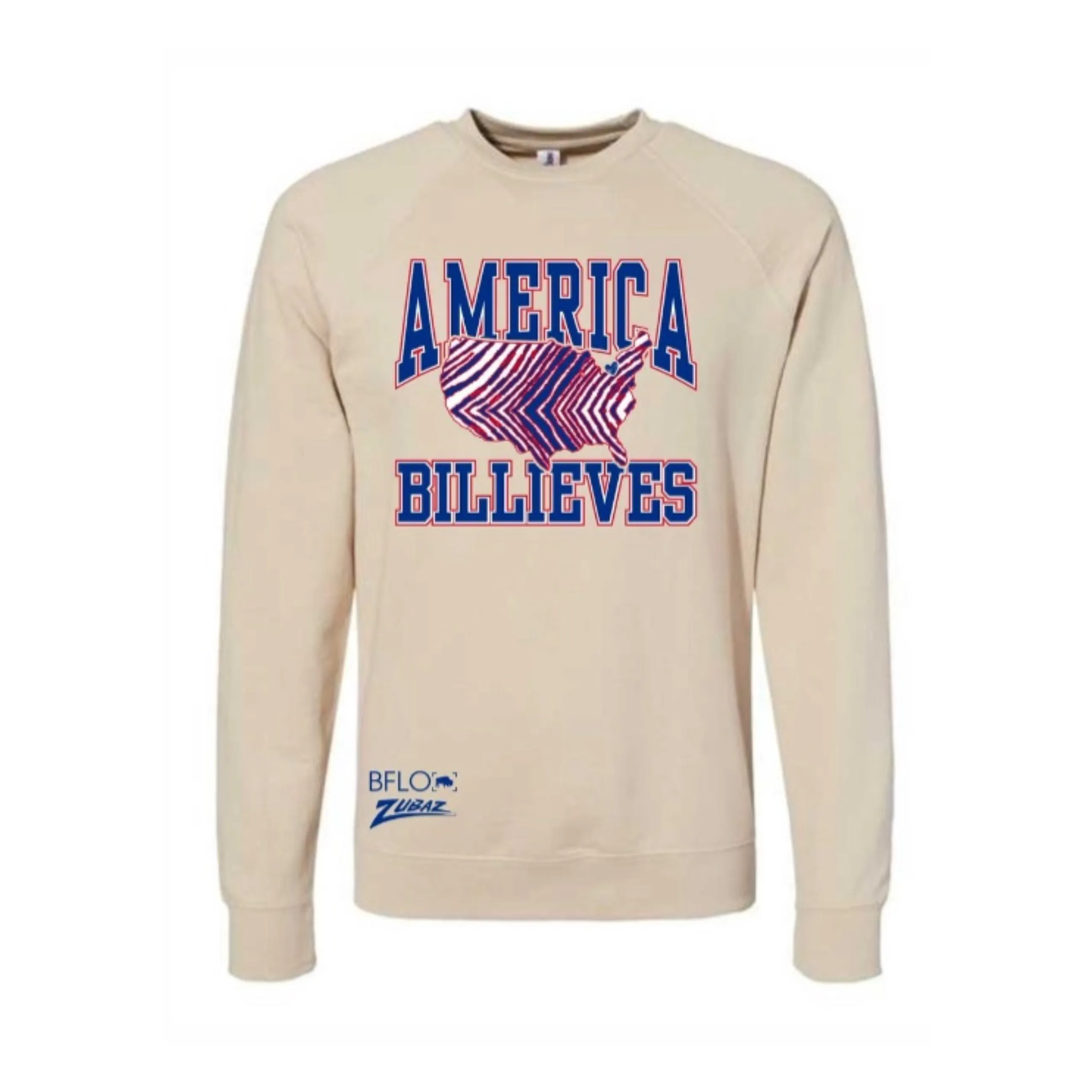 Limited Edition BFLO Zubaz America Believes Crewneck Sweater - Perfect for Fans and Collectors!