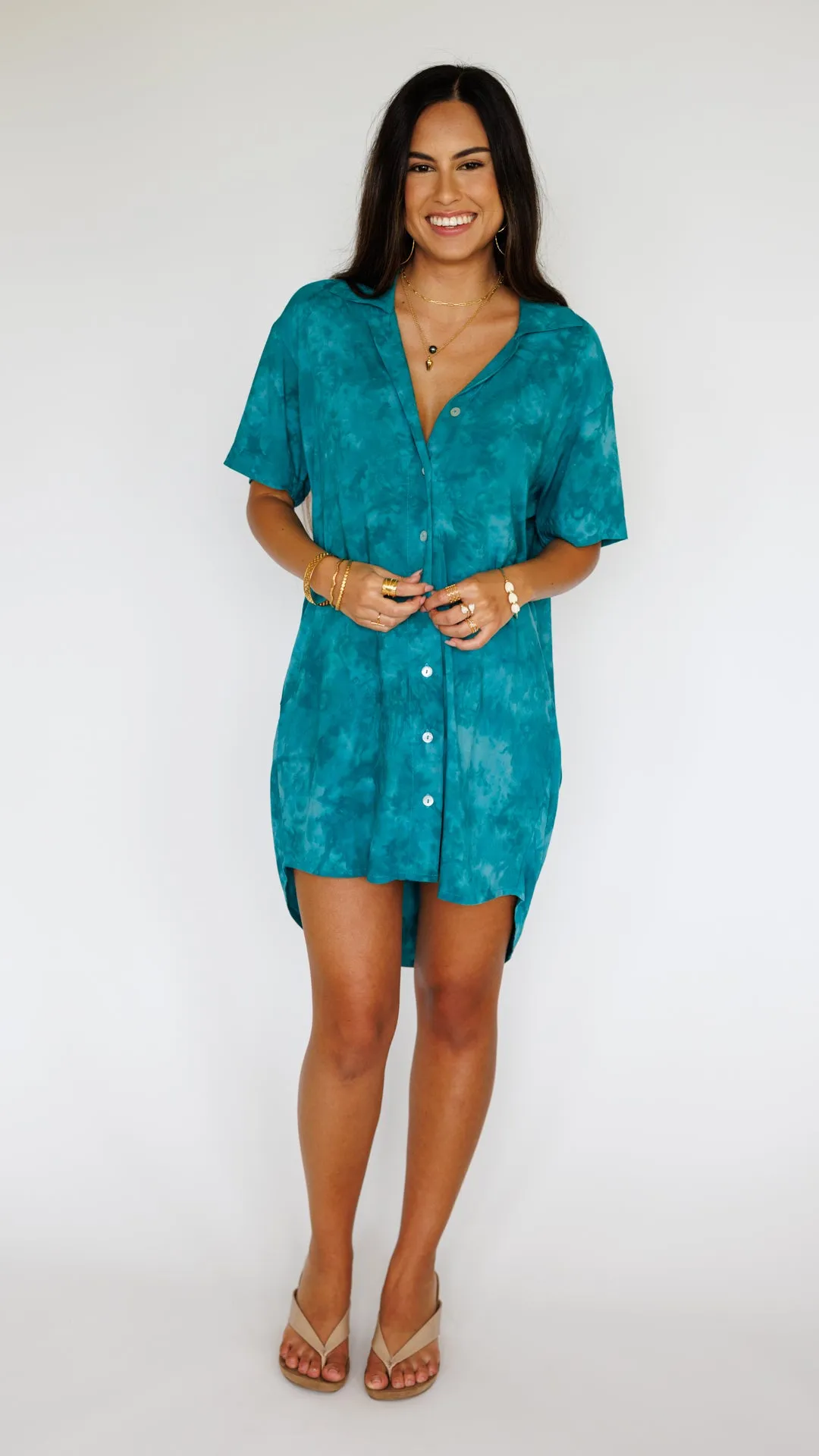 Maui Shirt Dress / Jade