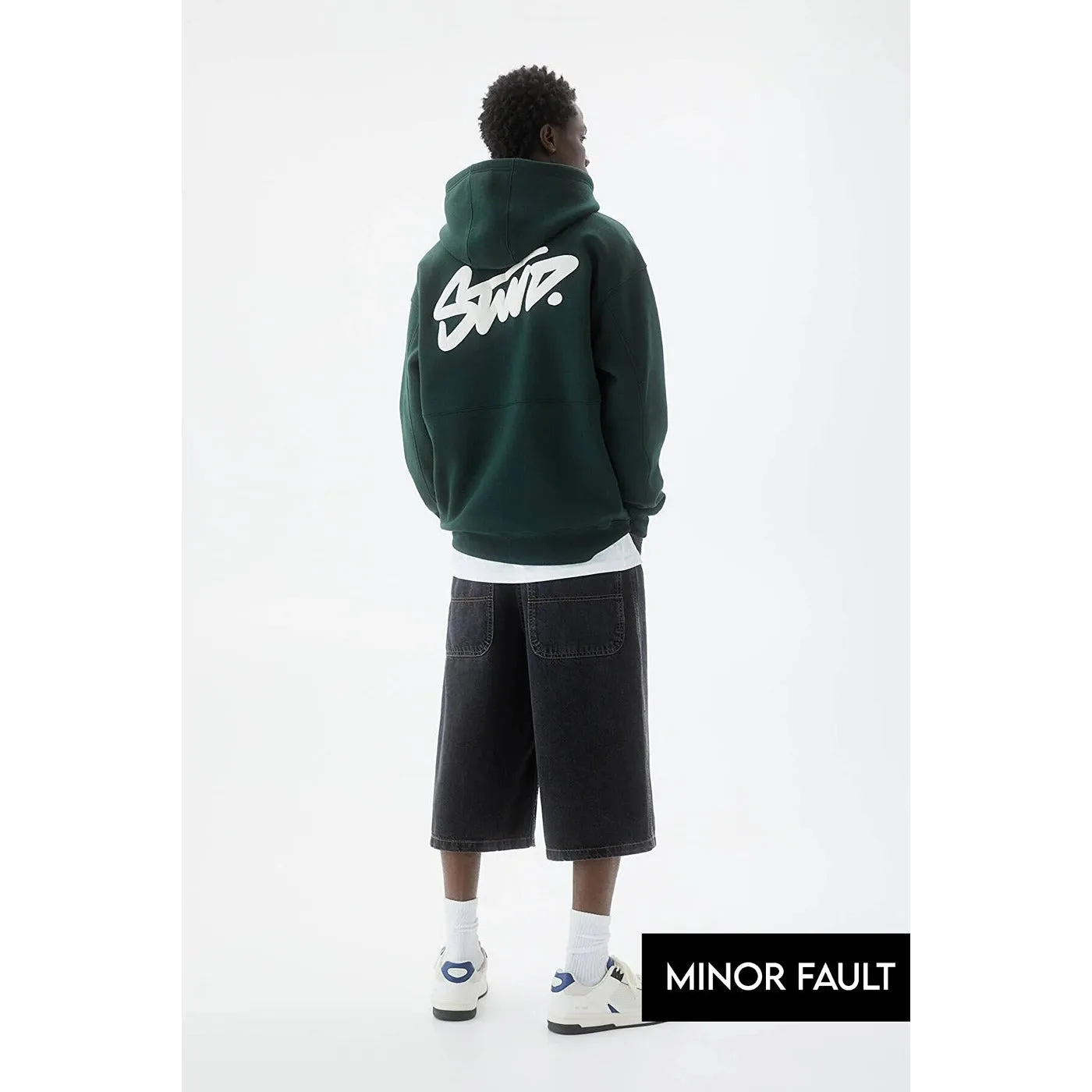 (Minor Fault) Green Logo Hooded Sweatshirt