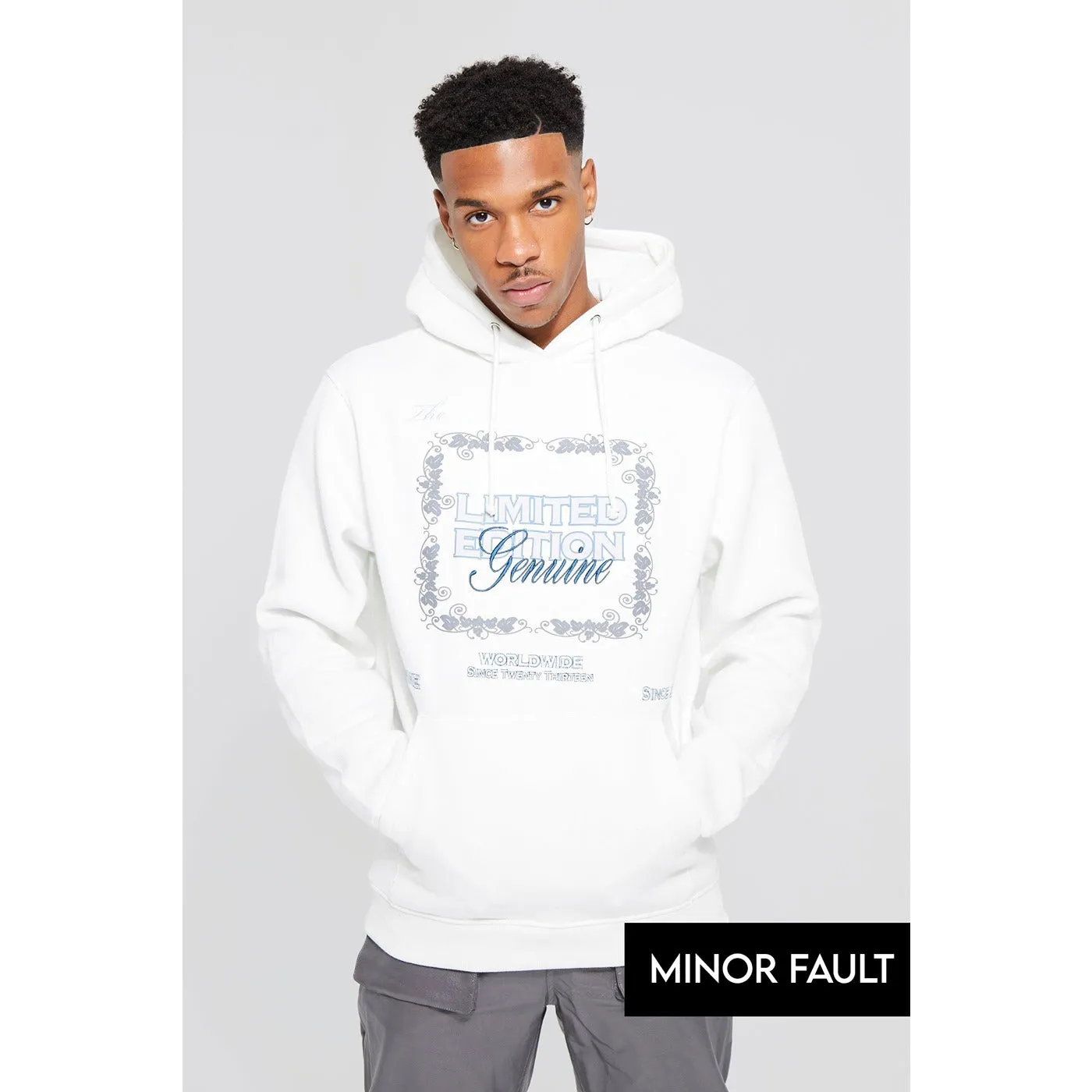 (Minor Fault) Limited Edition White Printed Hoodie