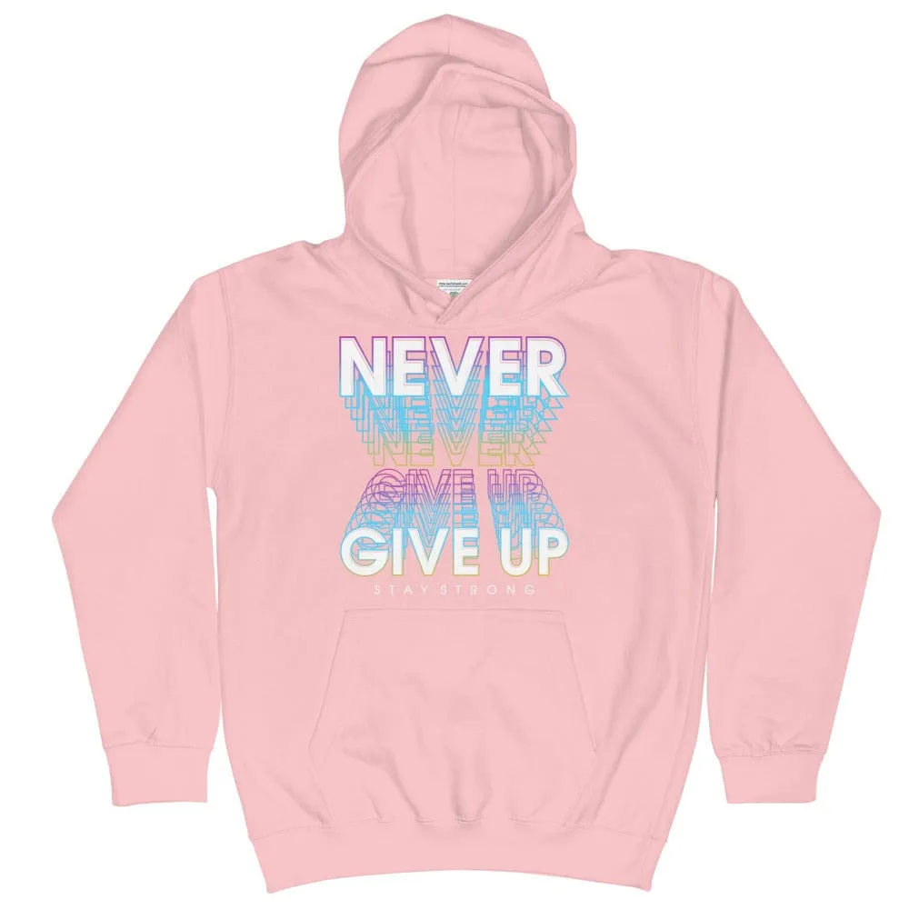 Never Give Up Kids Hoodie