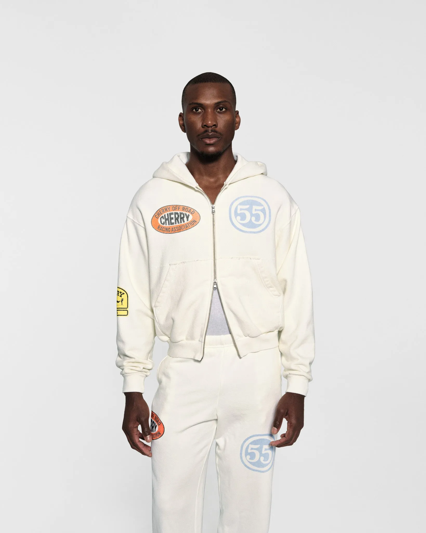 Off Road Zip-Up Hoodie (Vintage White)