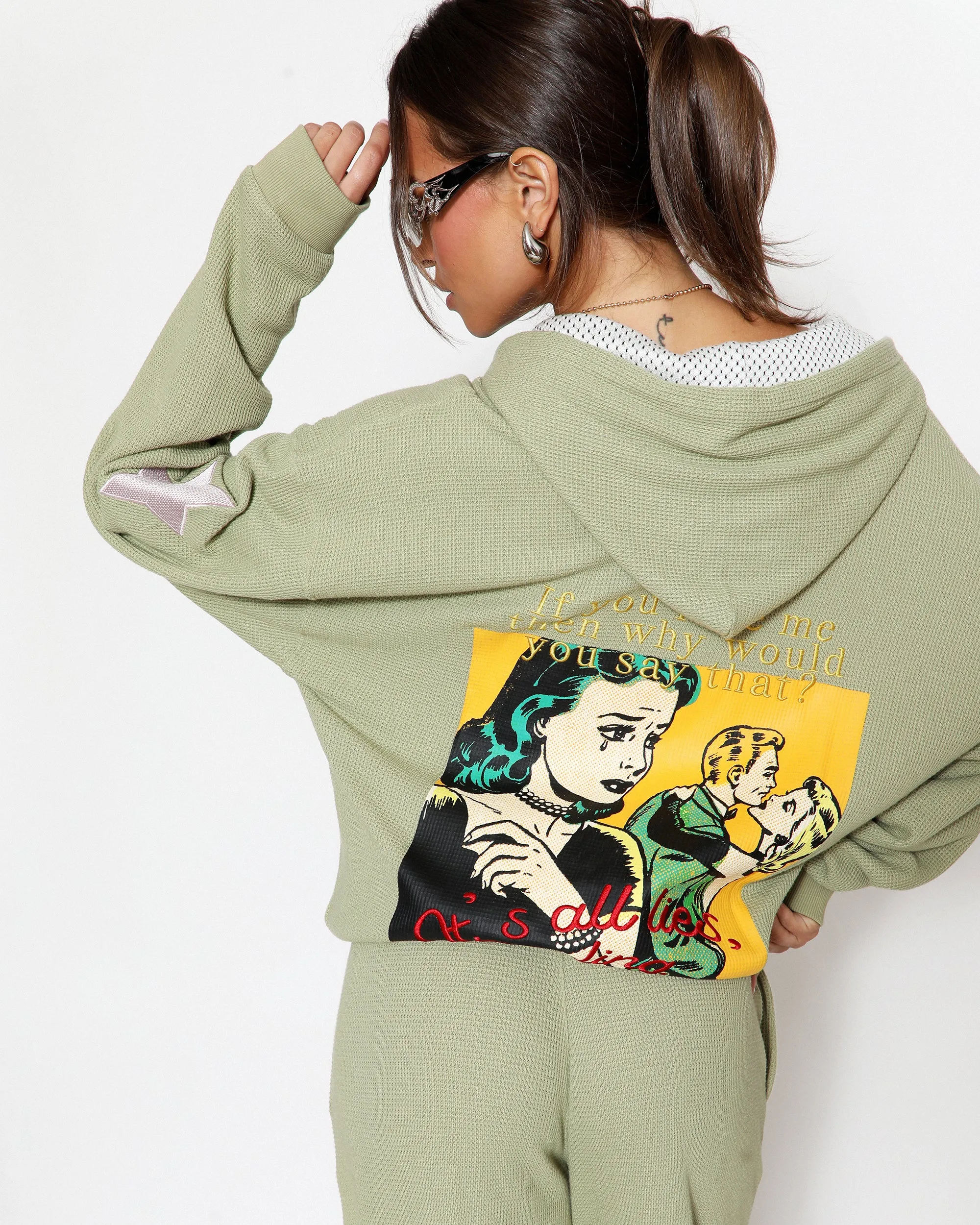 Olive Don’t Say It Darling Harley Zip-Up Hoodie