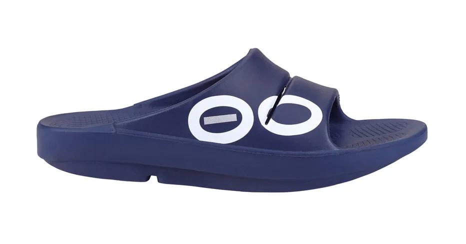 Oofos OOahh Sport Slide (Unisex) - Navy